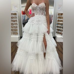 Sherri Hill ballgown, size 2, white